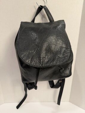 PORTLAND Black Leather Mini Backpack - Stylish Women's Bag